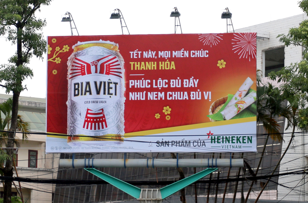 Thi công bảng hiệu tết đẹp